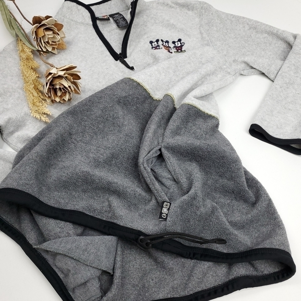 Mickey Unltd Vintage Disney Gray Fleece Sweater XL - Picture 3 of 13